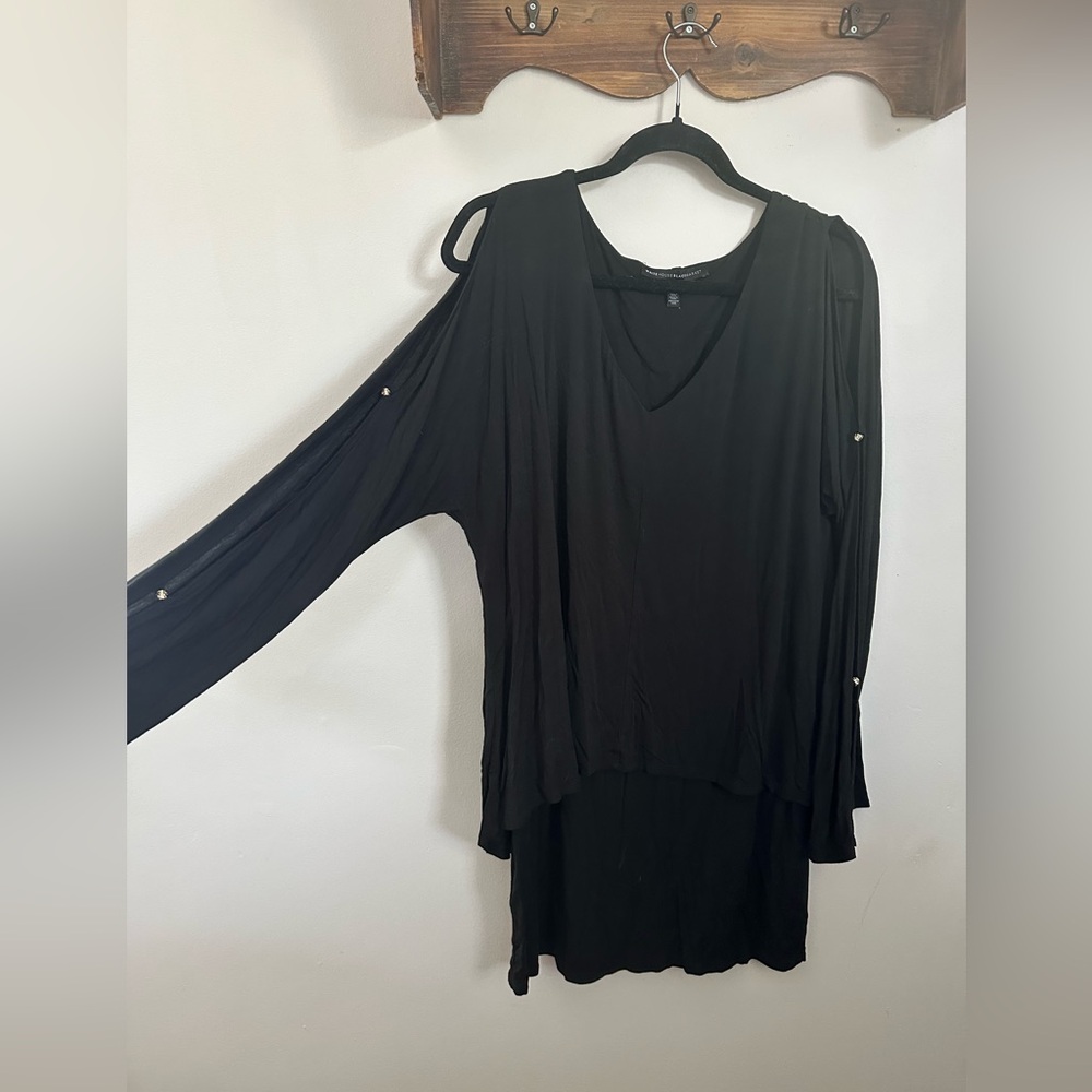 White House Black Market Cut-out Black Top